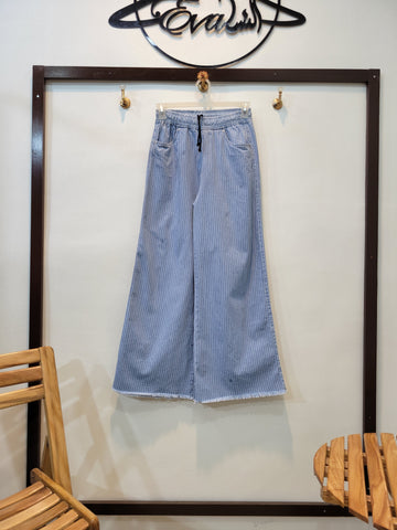 Striped Denim Flapper (Sky blue)