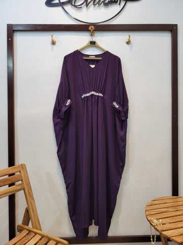 Handwork Solid Kaftaan (Purple)