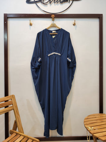 Handwork Solid Kaftaan (Diesel Blue)