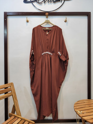 Handwork Solid Kaftaan (Light Brown)