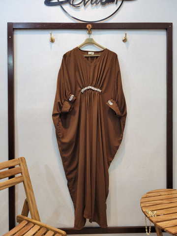 Handwork Solid Kaftaan (Brown)
