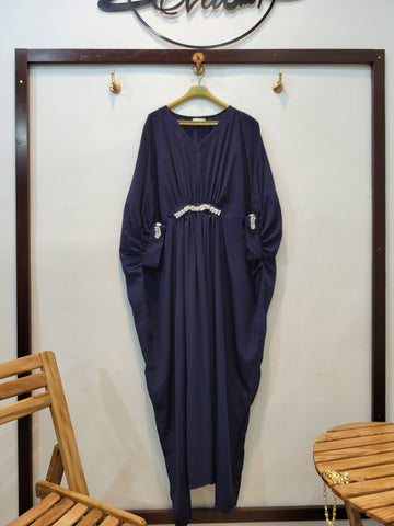 Handwork Solid Kaftaan (Navy blue)