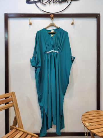Handwork Solid Kaftaan (Zinc Green