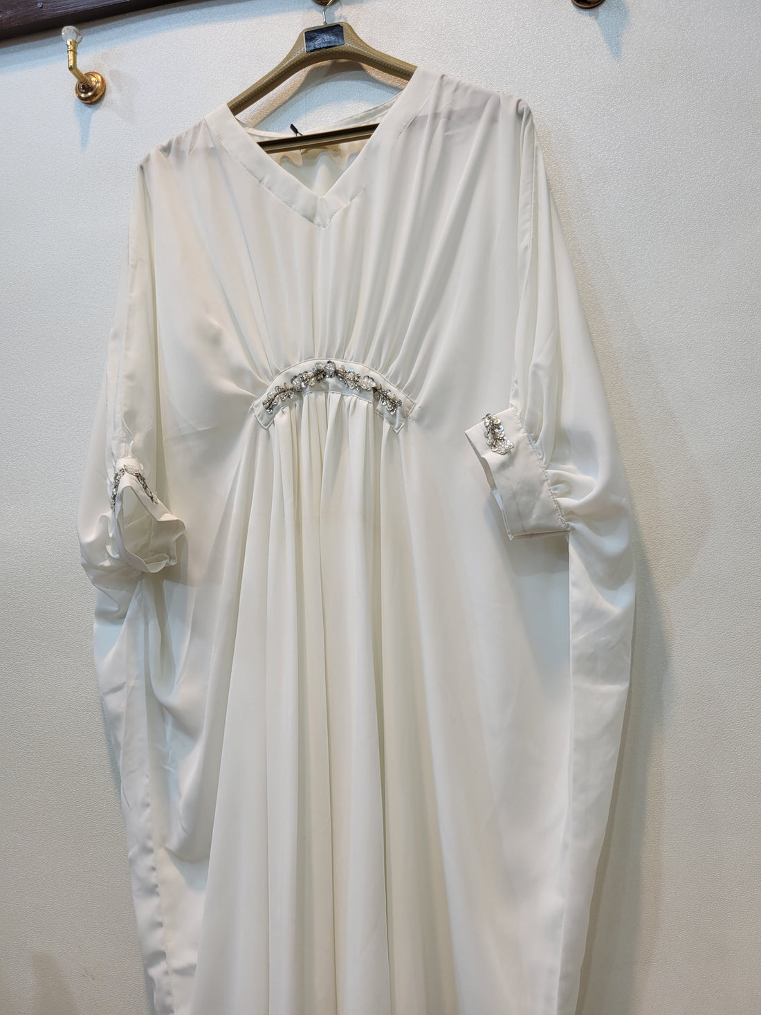 Handwork Solid Kaftaan (White)