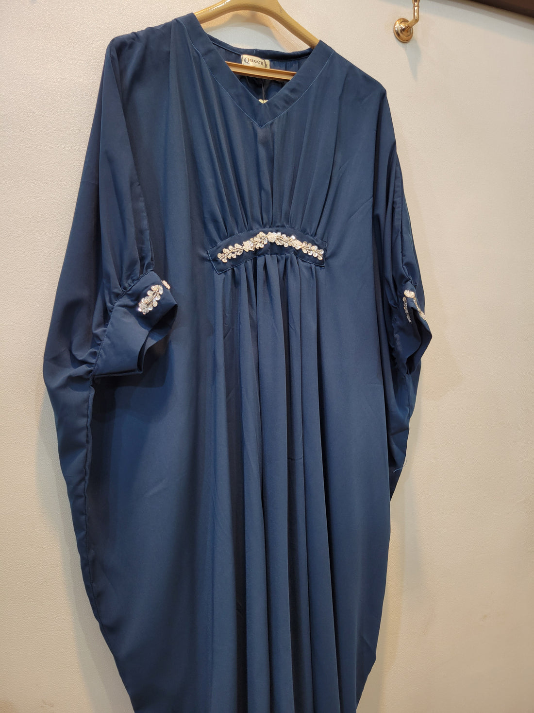 Handwork Solid Kaftaan (Diesel Blue)