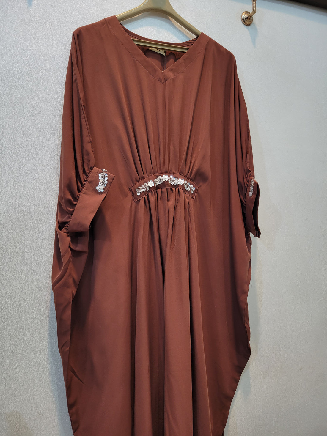 Handwork Solid Kaftaan (Light Brown)