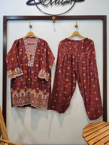 z.Andaz Farshi - Lawn (Dark Brown)