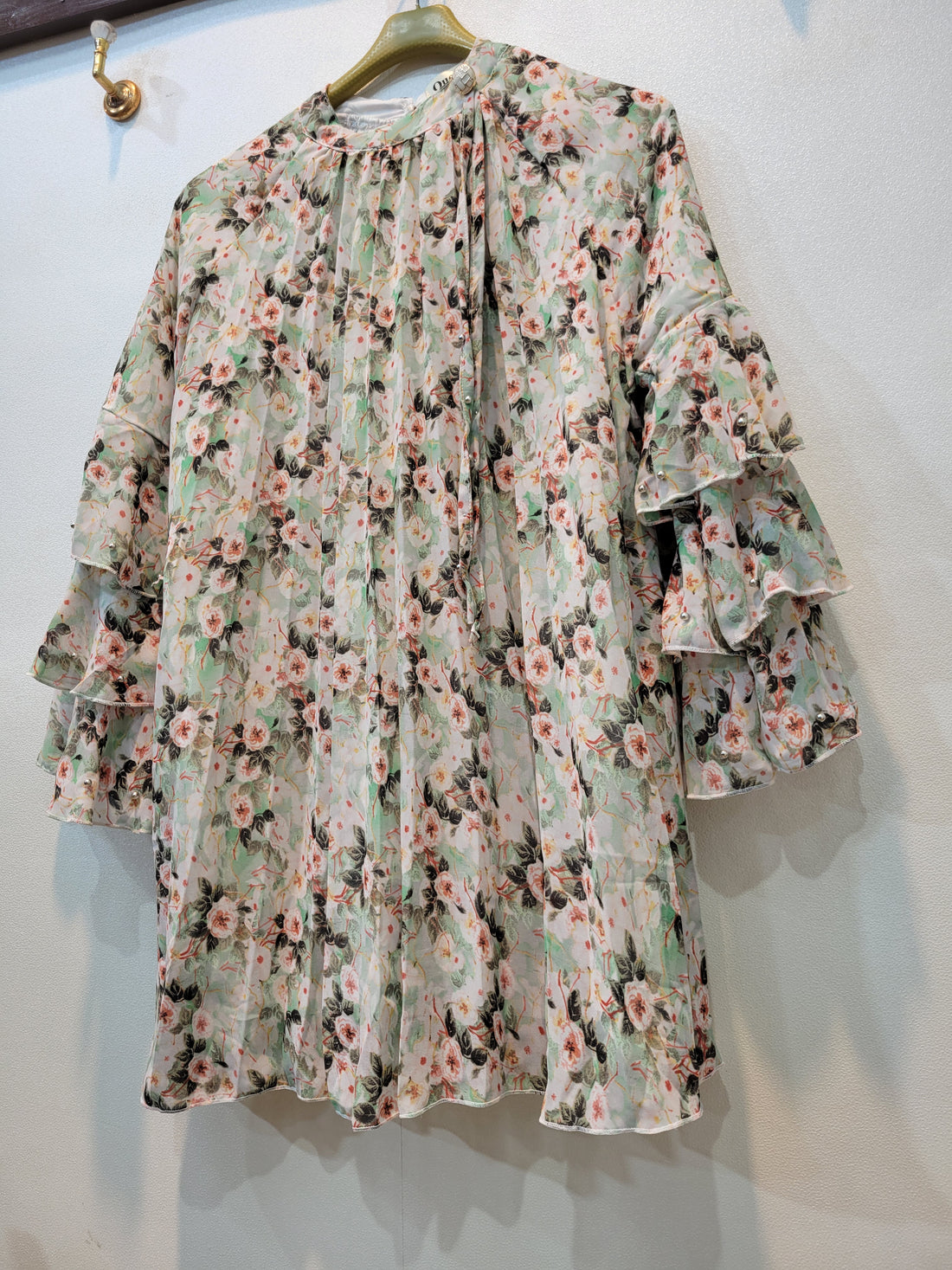 Frill Floral Top (Pistachio)