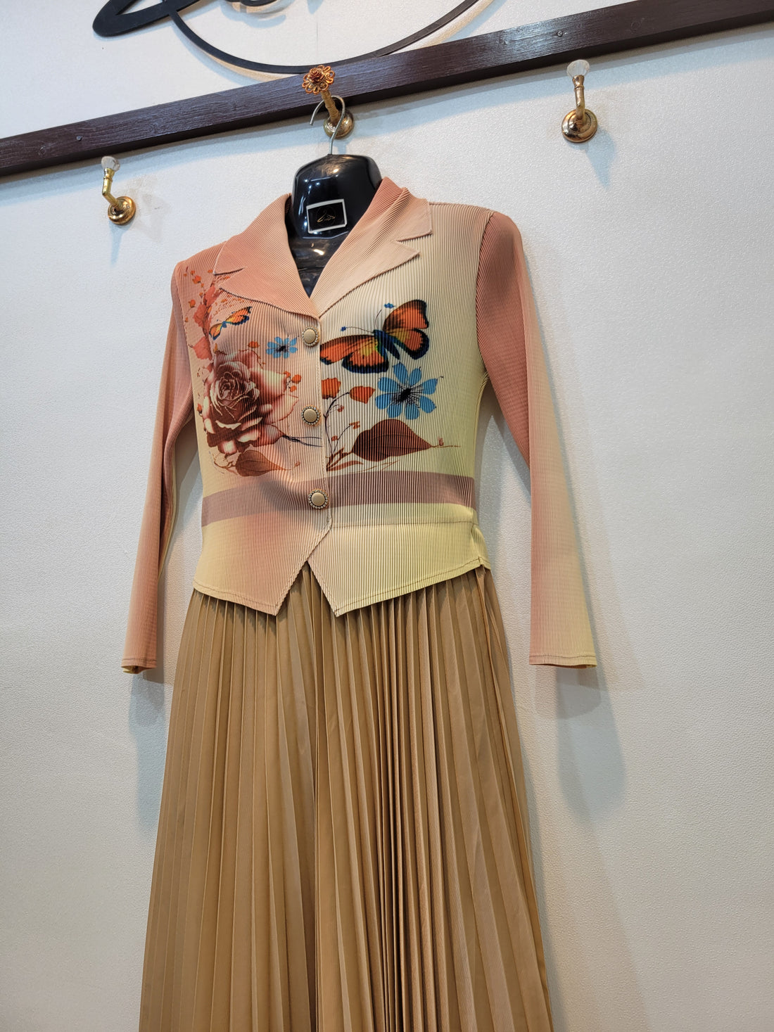 Korean Butterfly Frock (Beige)