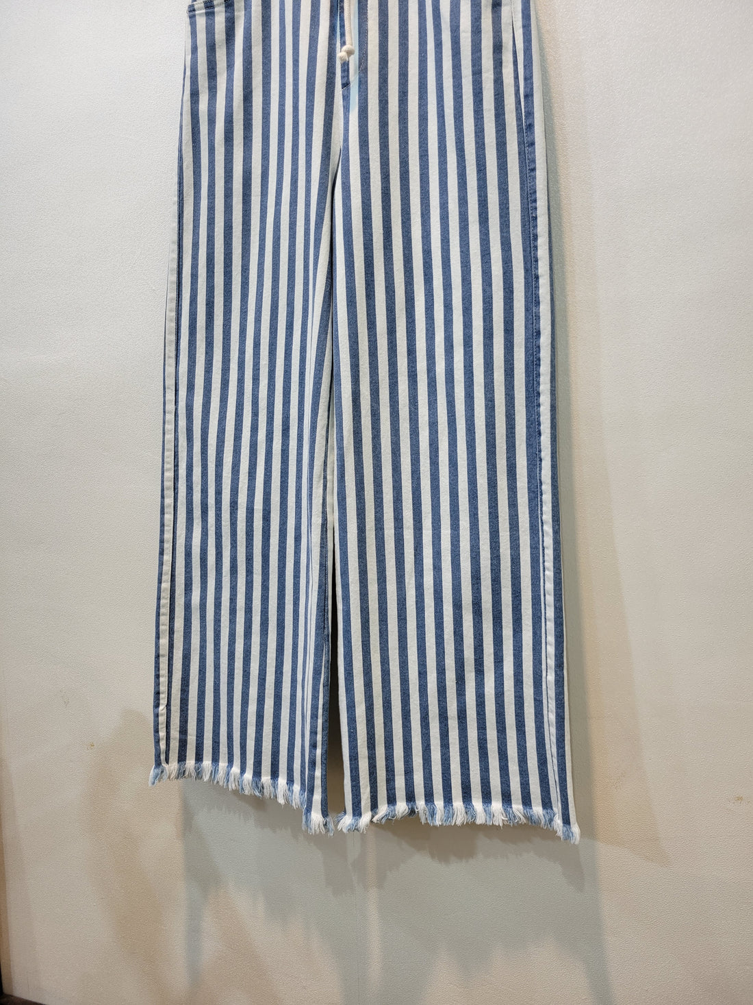 Wide Striped Denim Flapper