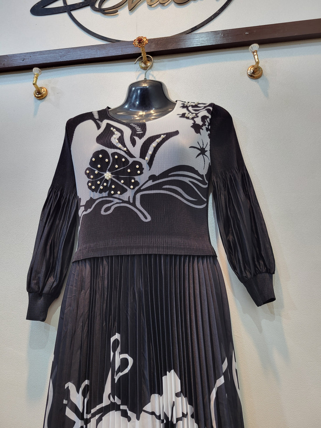 Korean Pearl Frock (Black)