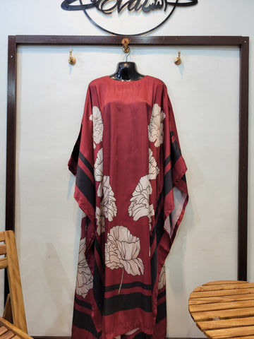 Silky Kaftaan (Maroon)