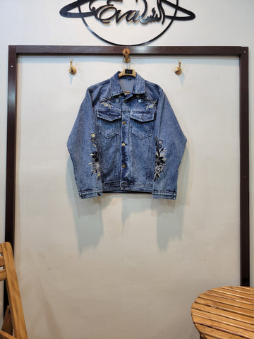 Denim Emb Jacket (Rose)