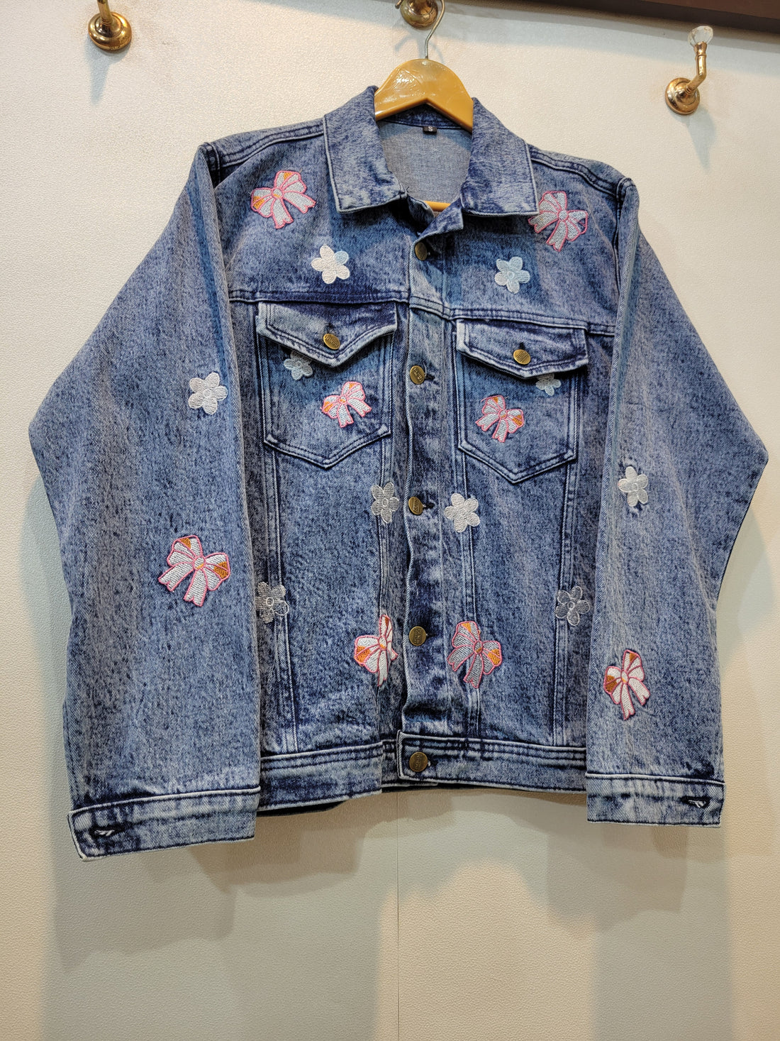 Denim Emb Jacket (Bow)
