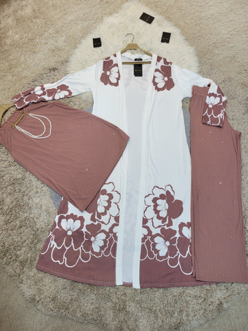 Stylish Shrug Coord (T-Pink)