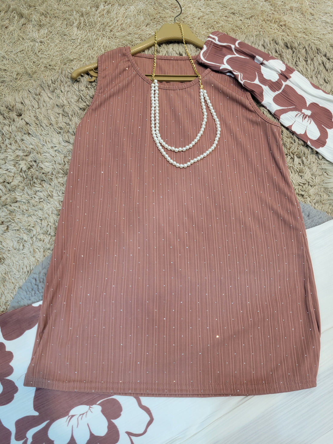 Stylish Shrug Coord (T-Pink)