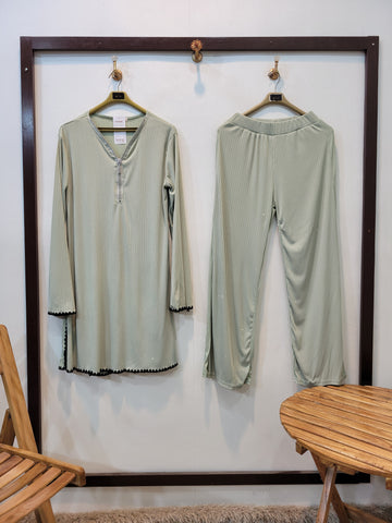 Long Shirt Coord (Pistachio)