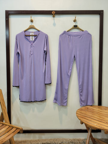 Long Shirt Coord (Purple)