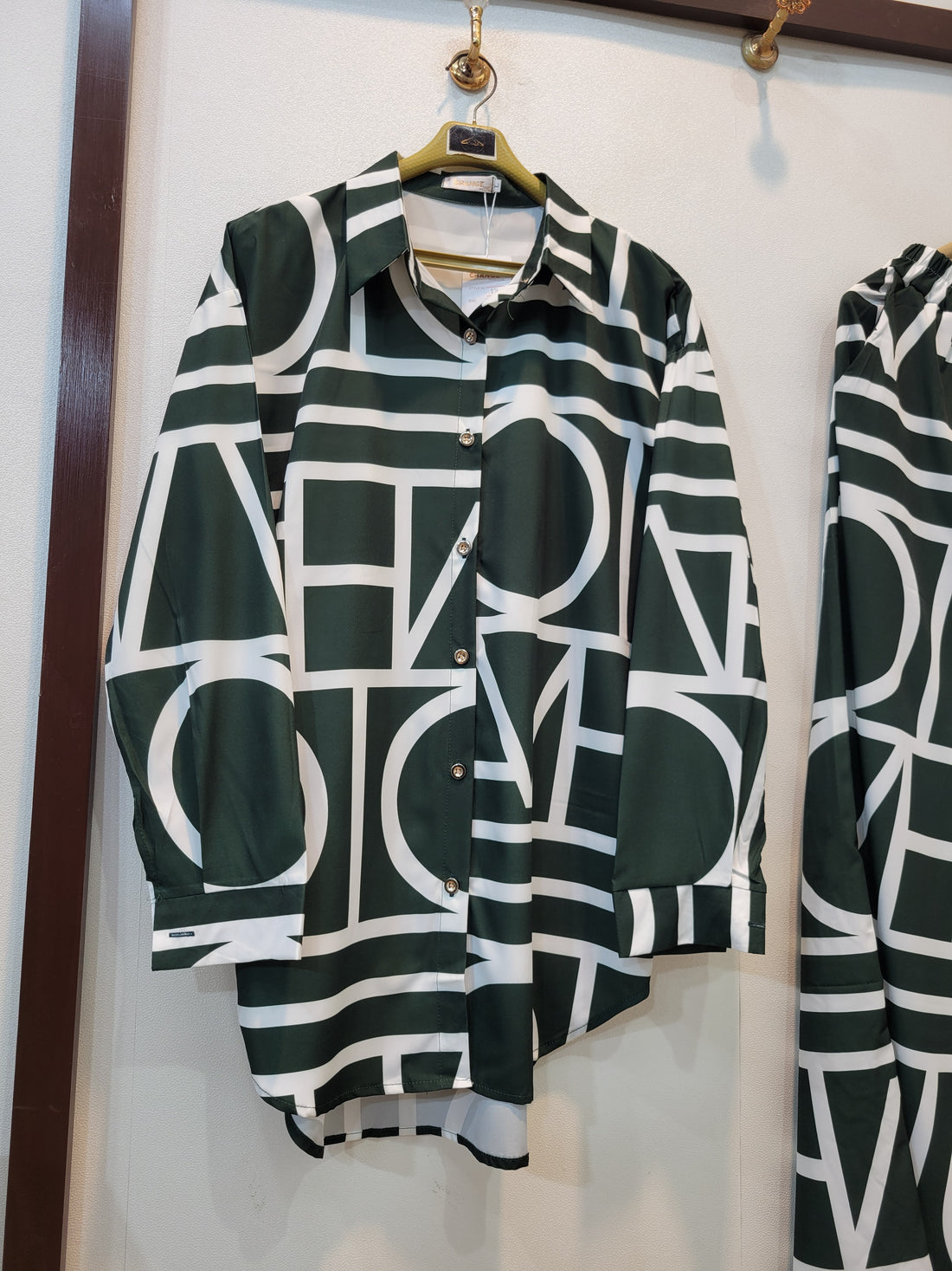Stylish Button Down Coord (Green)