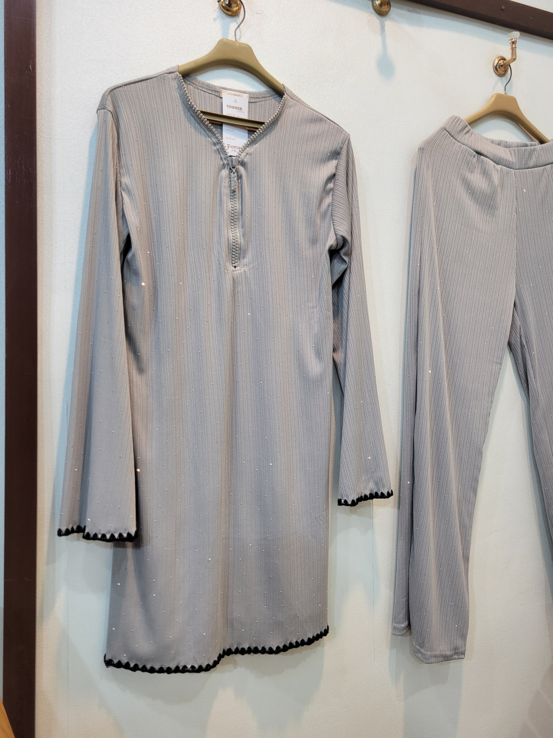 Long Shirt Coord (Grey)