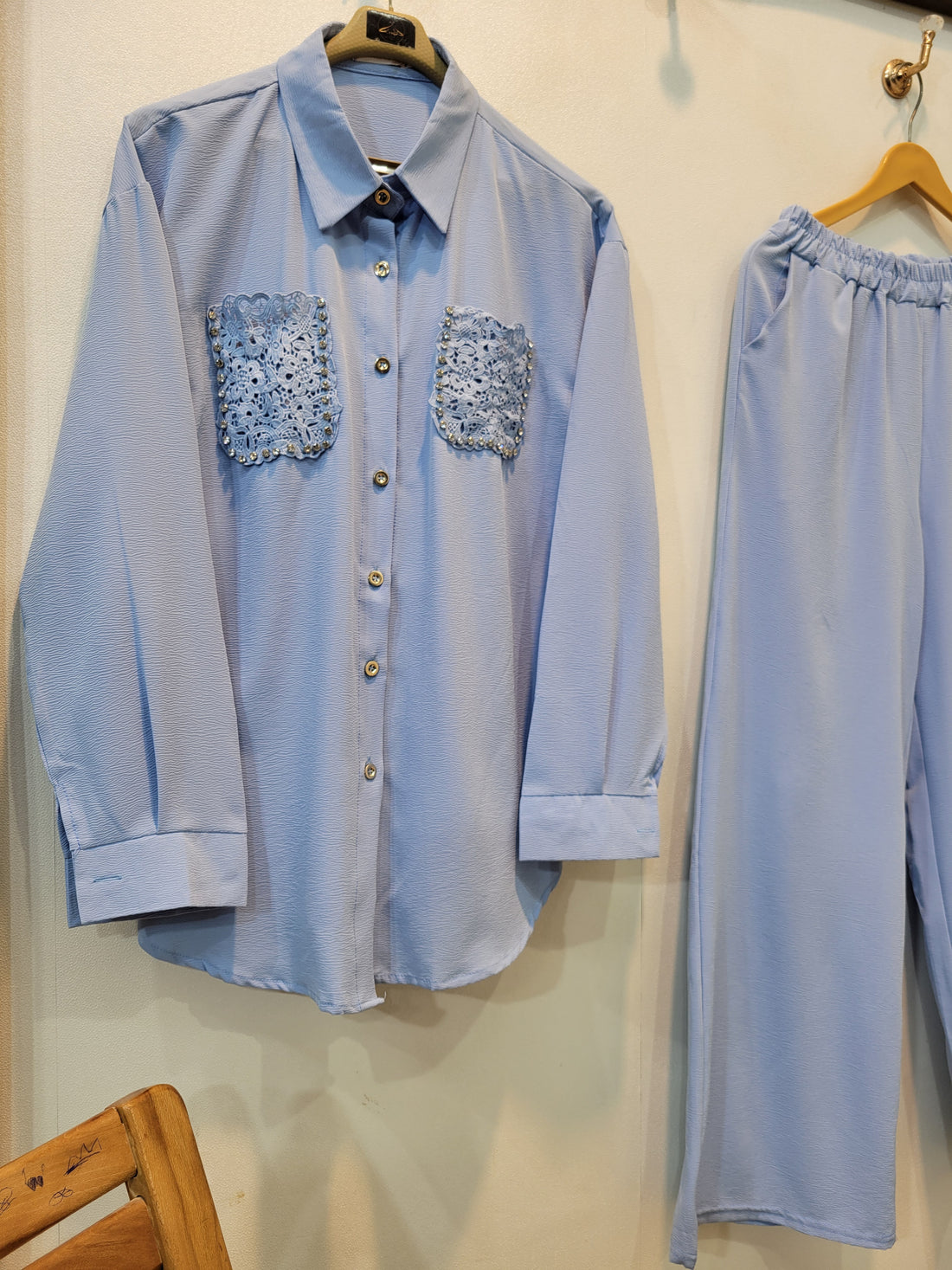 Pocket Button Down Coord (Sky Blue)
