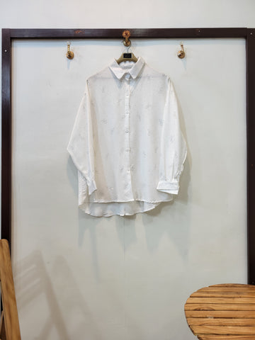 Bow Button Down Shirt (White)