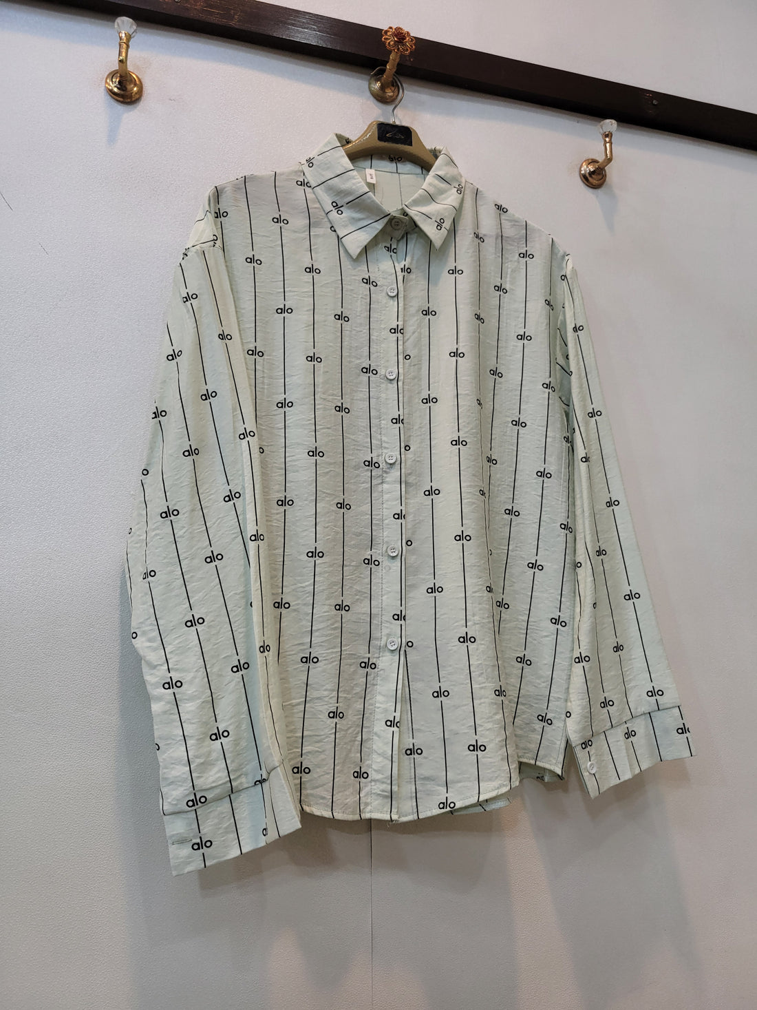 alo Button Down Shirt (Green)