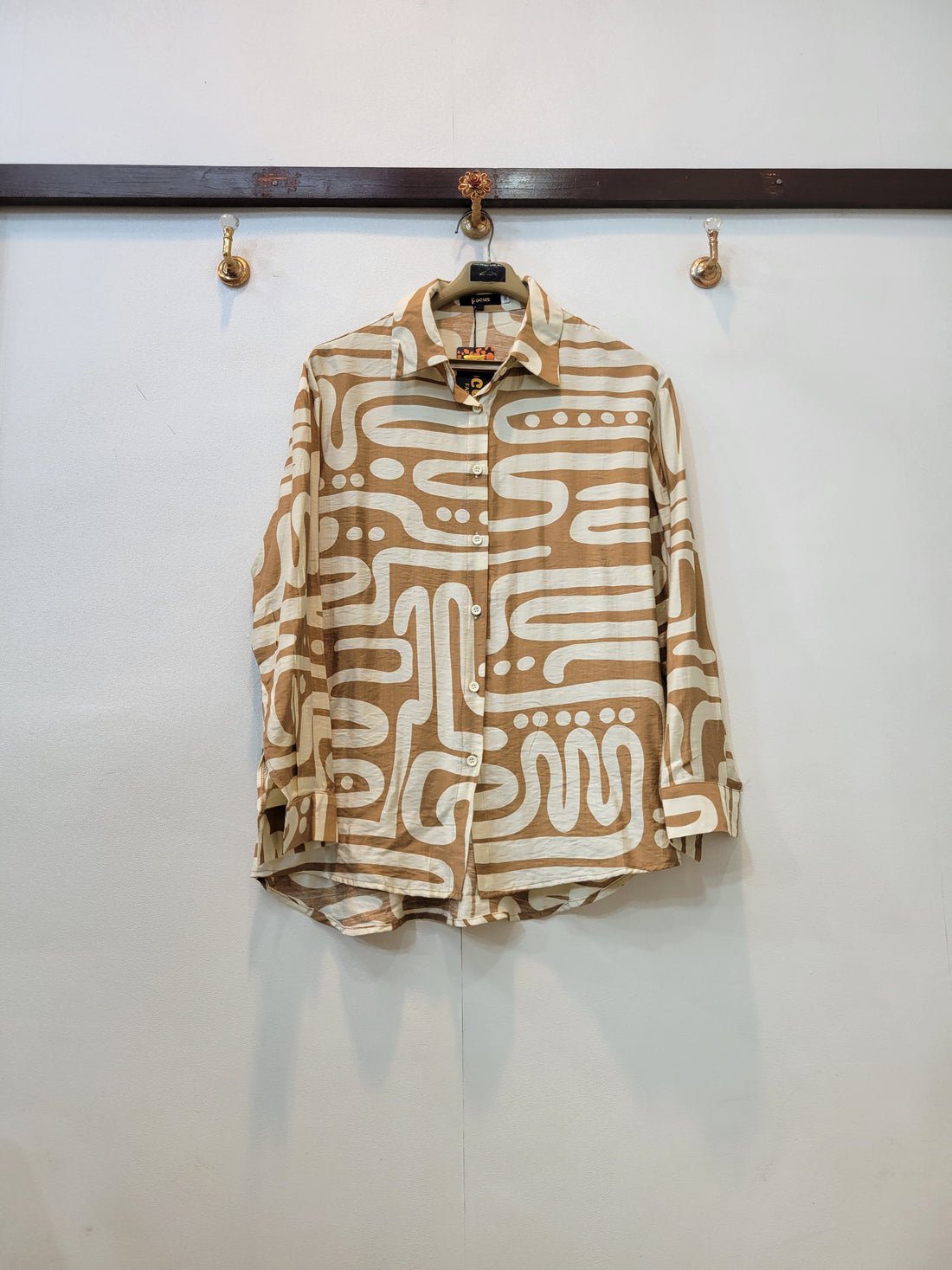 Front  Open Western Shirt for Women in Brown - Eva A Nisa