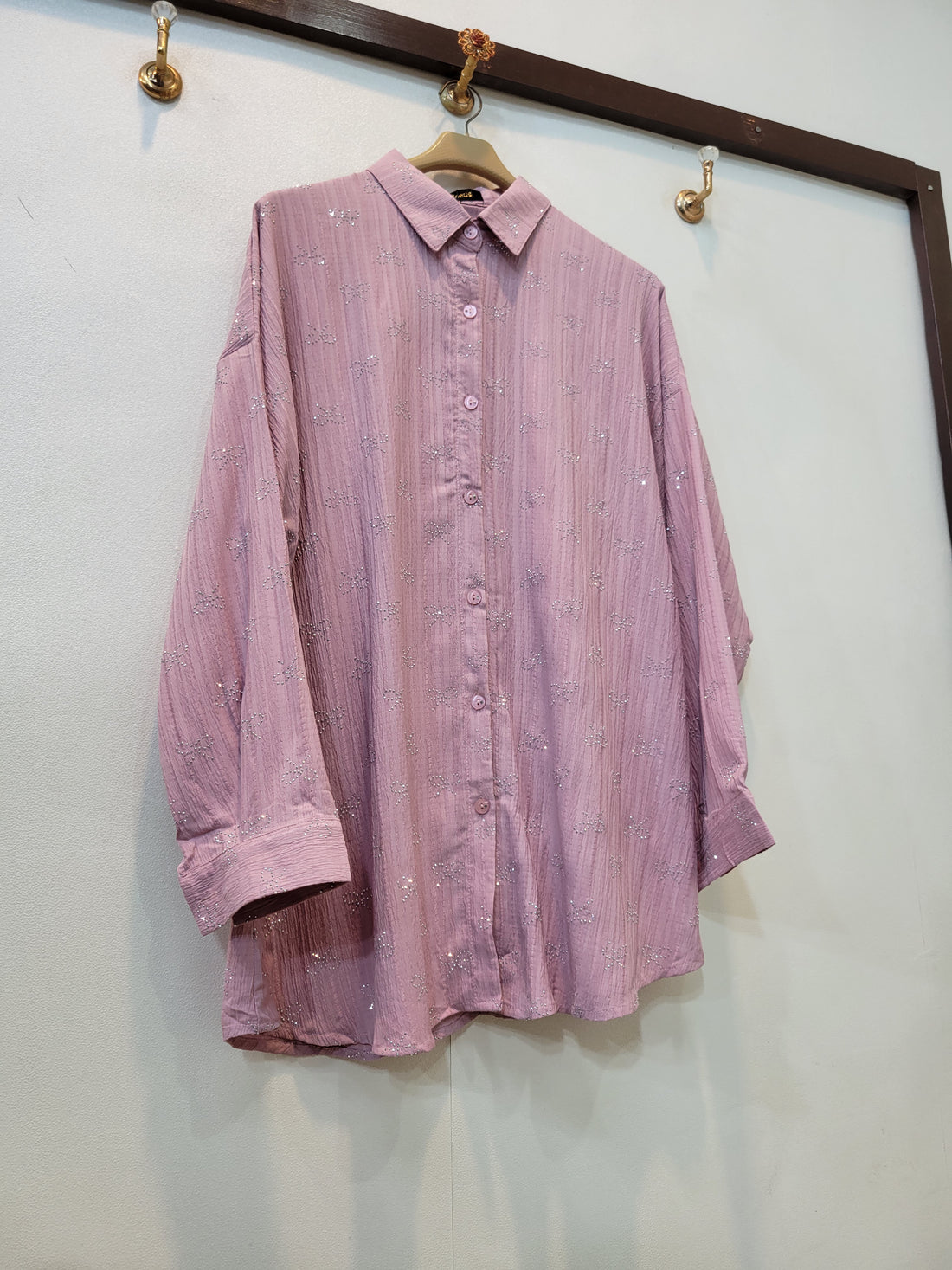 Bow 2.0 Button Down Top (Pink)