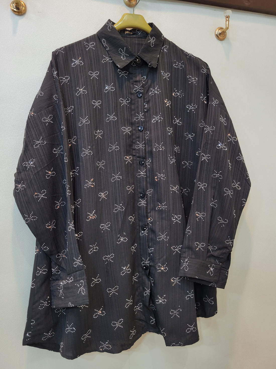 Bow 2.0 Button Down Top (Black)