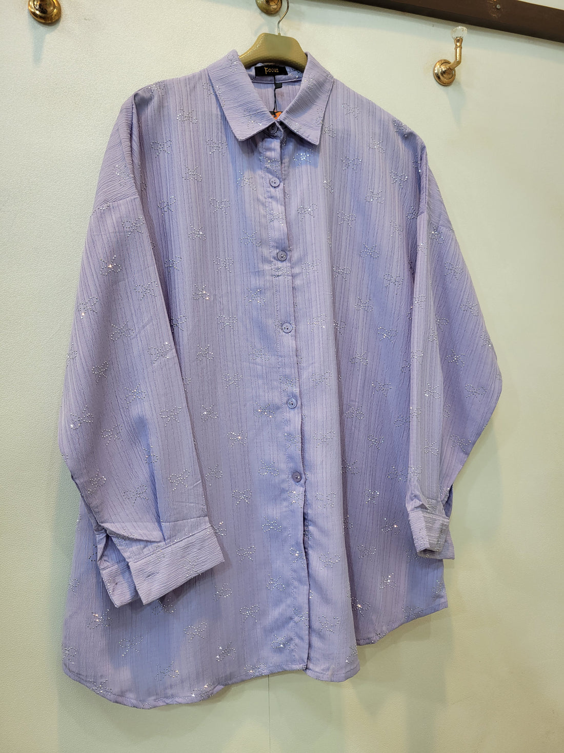 Bow 2.0 Button Down Top (Lilac)