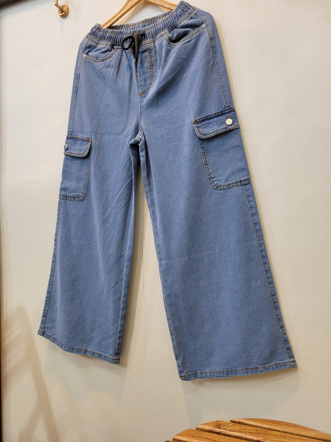Women Baggy Cargo 0030 ( Sky Blue )