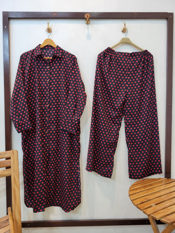 Long Co-ord (Red Polka)