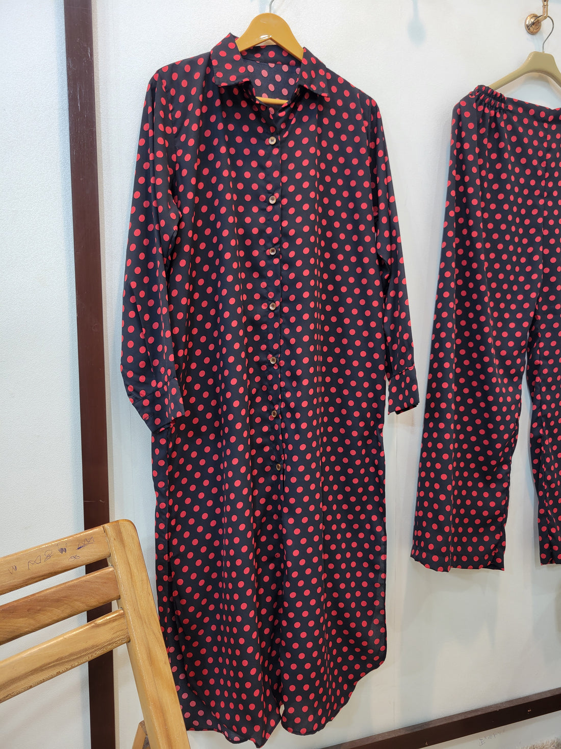 Long Co-ord (Red Polka)