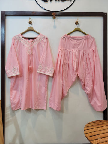 Summer Cotton Lawn Emb 2pcs ({Pink)
