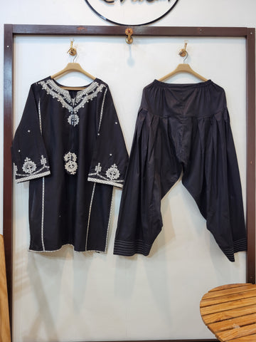 Summer Cotton Lawn Emb 2pcs (Black)