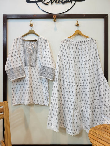 Rung Skirt Shirt ( Black )
