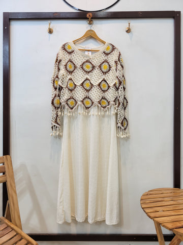 Crochet Sun Flower (White)