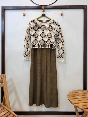 Crochet Sun Flower (Olive)