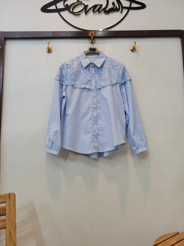 Daisy cotton shirt (Sky Blue)