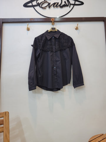 Daisy cotton shirt (Black)