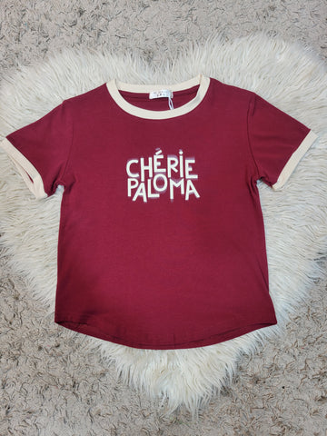 Crop T-Shirt Cherie (Maroon)