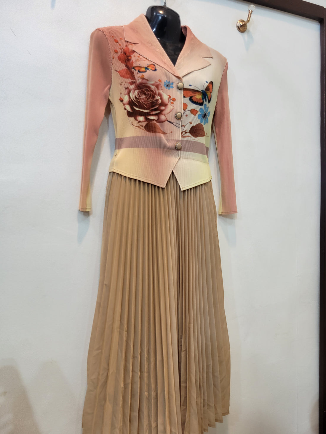 Korean Butterfly Frock (Beige)