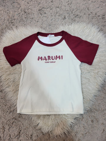 Crop T-Shirt Marumi (Maroon)