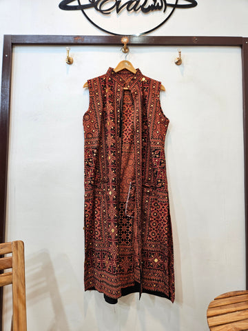 Traditional Handicraft Coat (Rust)