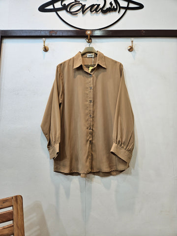 Classic Women Button Down Shirt (Beige)