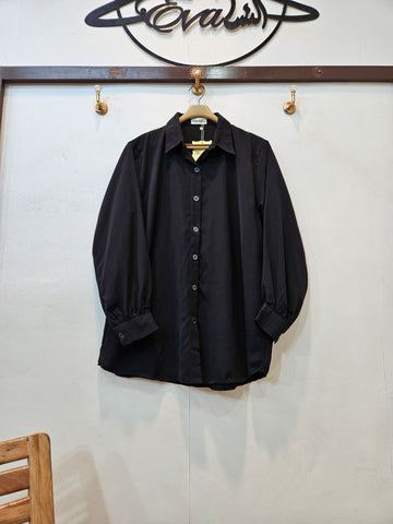 Classic Women Button Down Shirt (Black)