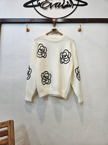Flower Sweater (White)