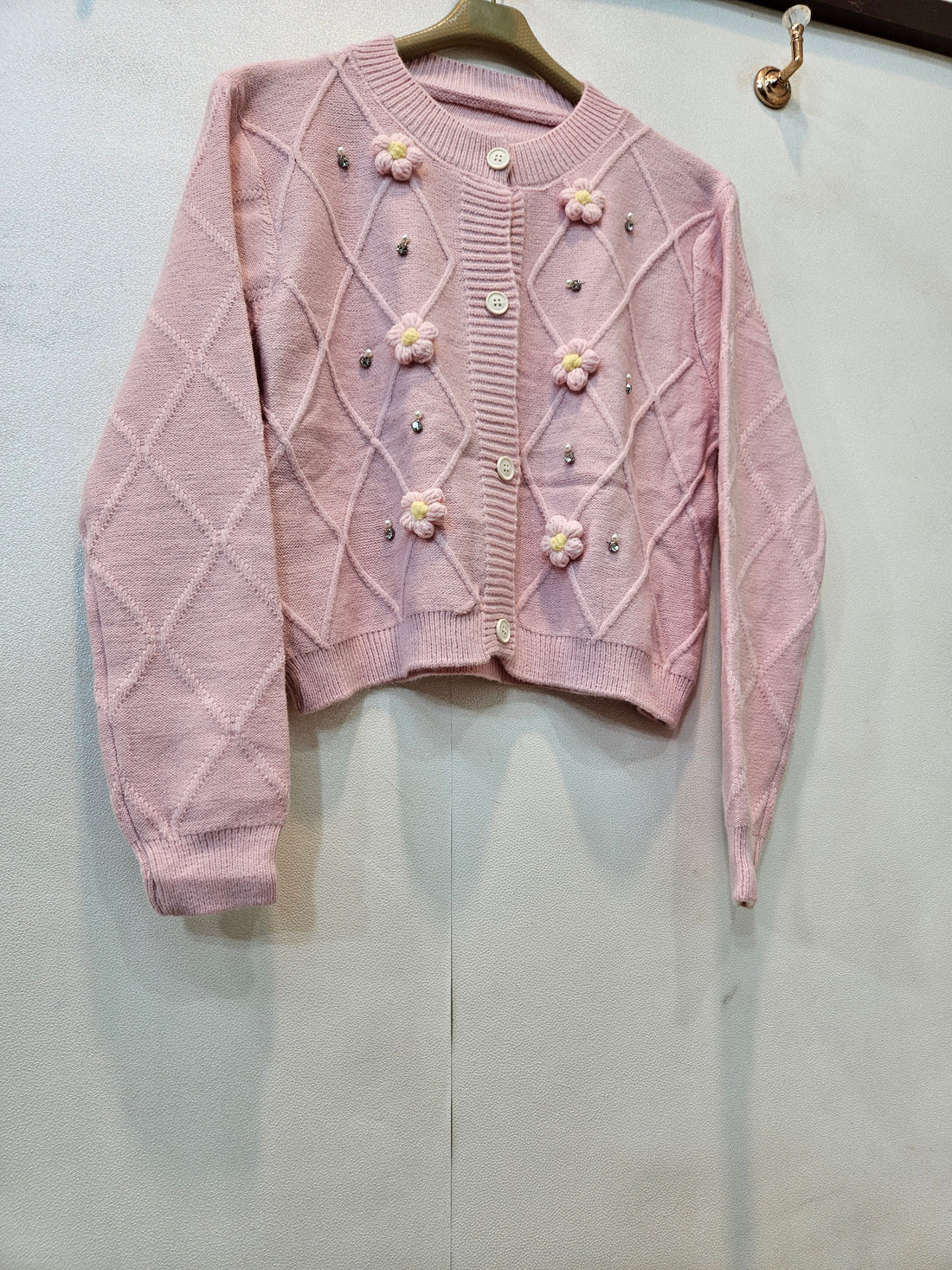 3D Flower Sweater (Pink)