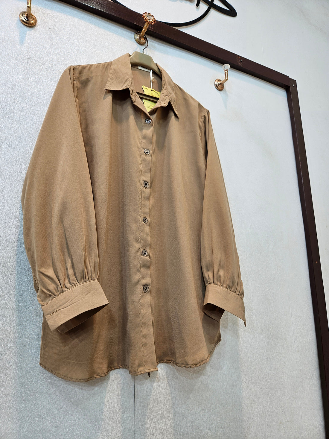 Classic Women Button Down Shirt (Beige)